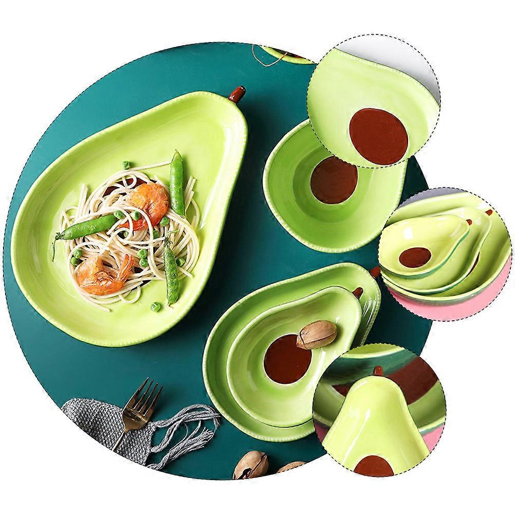 Ceramic Tableware Avocado Shape Plate for Storage Use 1Pcs Light Green