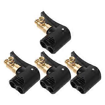 Lot de 4 pinces à air pour pneus : adaptateur de valve en laiton pour un gonflage rapide et connecteur de pompe à air pour pneus de voiture, de vélo et de moto.