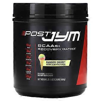 JYM Supplement Science, Post JYM, BCAAs + Recovery Matrix, Sorbet Arc-en-ciel, 1,3 lb (600 g)