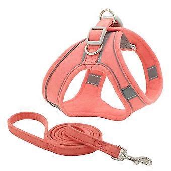 Small Medium Large Dog Warning Reflective Harness Padded Vest And Front Nylon Lead Adjustable Chest Strap Safety-orange/s