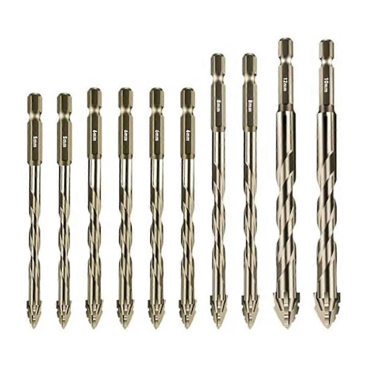Four-Flute Sawtooth Eccentric Drill Bit Size 5/6/8/10/12mm,B