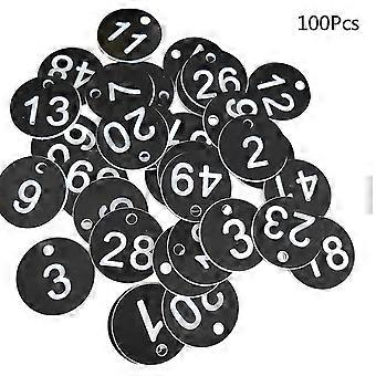 100pcs Plastic Id Number Tags 1-100 Engraved Number Id Tag Colored For Key Ring SVC