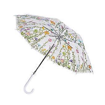 Floral Print Rain Umbrella Clear Fabric For Rainy Weather And Travel Ergonomic Grip Women Birthday Gift Multicolor