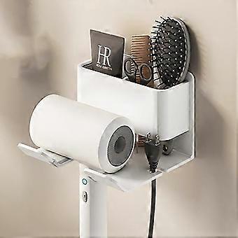 Haardroger Houder Wanddroger Stand Föhn Organizer Opbergdoos Toiletblazer Houder Badkamer Planken Wasruimte Organisatie-Wit