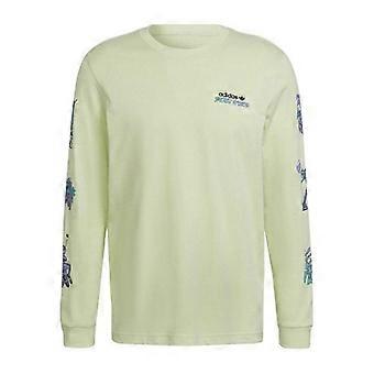 Adidas Mens Stoked Graphic Print Cotton Regular Long-Sleeved T-Shirt