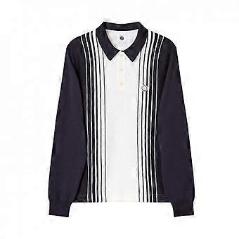 Męska koszulka polo Pretty Green z pionowymi paskami i długim rękawem