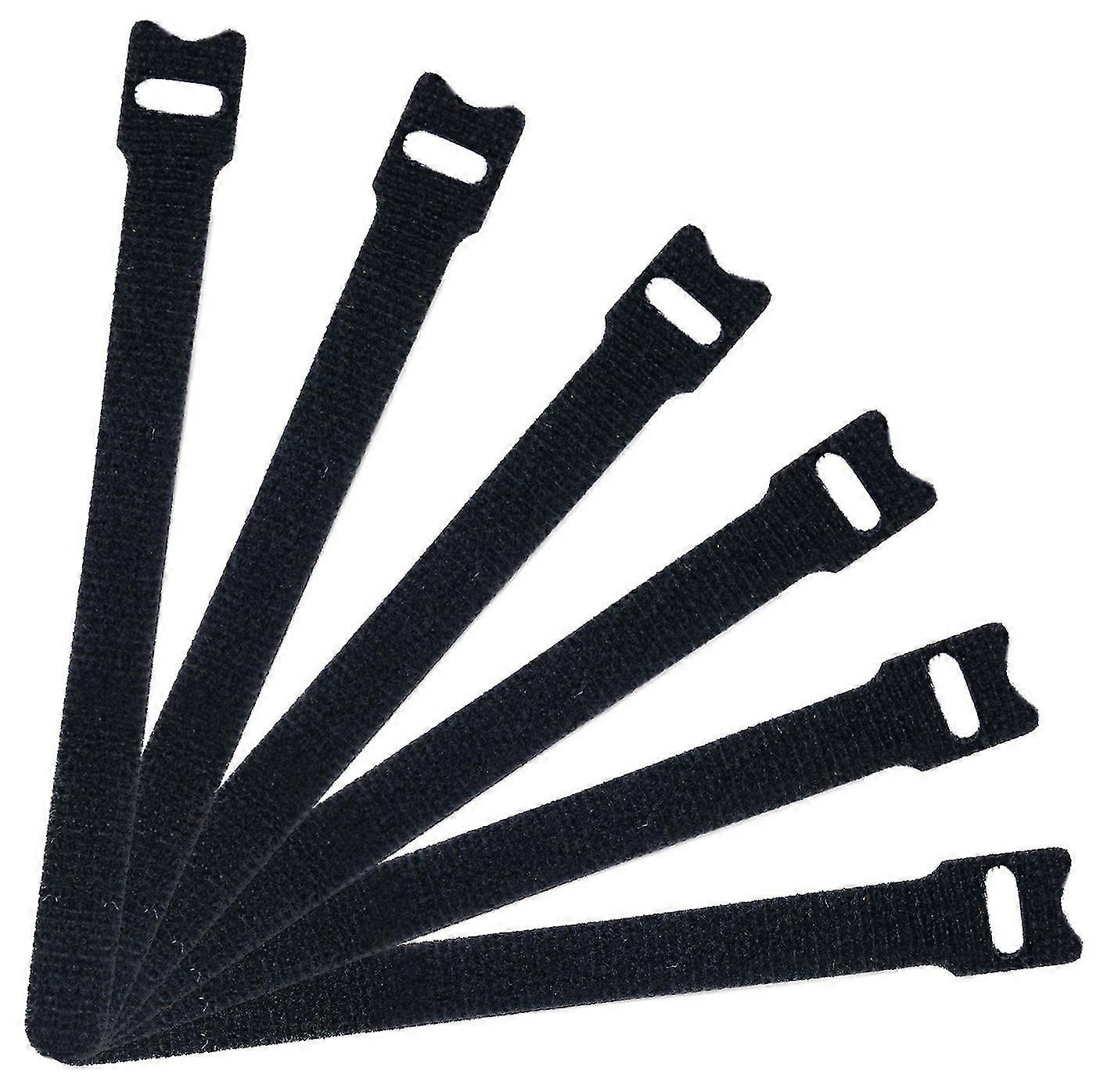 Reusable Fastener Cable Ties, Loop Cord Ties, Black, 50 Pcs