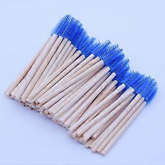 Jede Box enthält 100 Einweg-Mascarabürsten aus Holz und spiralförmige Bambusbürsten, geeignet für Wimpernverlängerungen, spiralförmige Augenbrauenbürsten und Mascara.