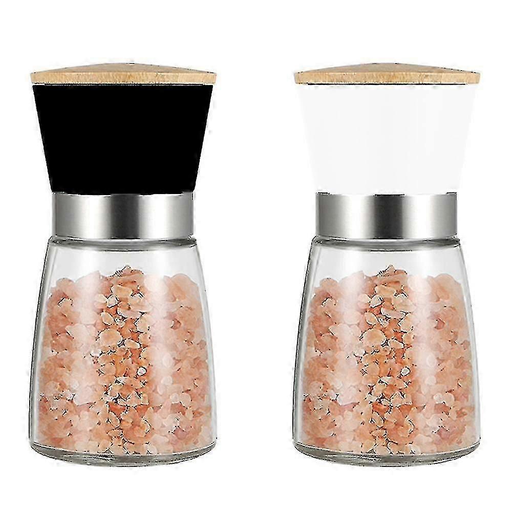 Refillable Salt and Pepper Grinder Set - Adjustable Ceramic Spice Mills for Kitchen
