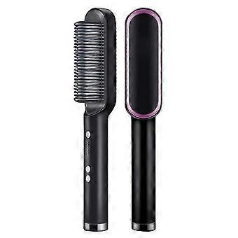 Hair Straightener Brush with Heatproof Comb, Auto-Off Safety, 5 Adjustable Temperatures for Women