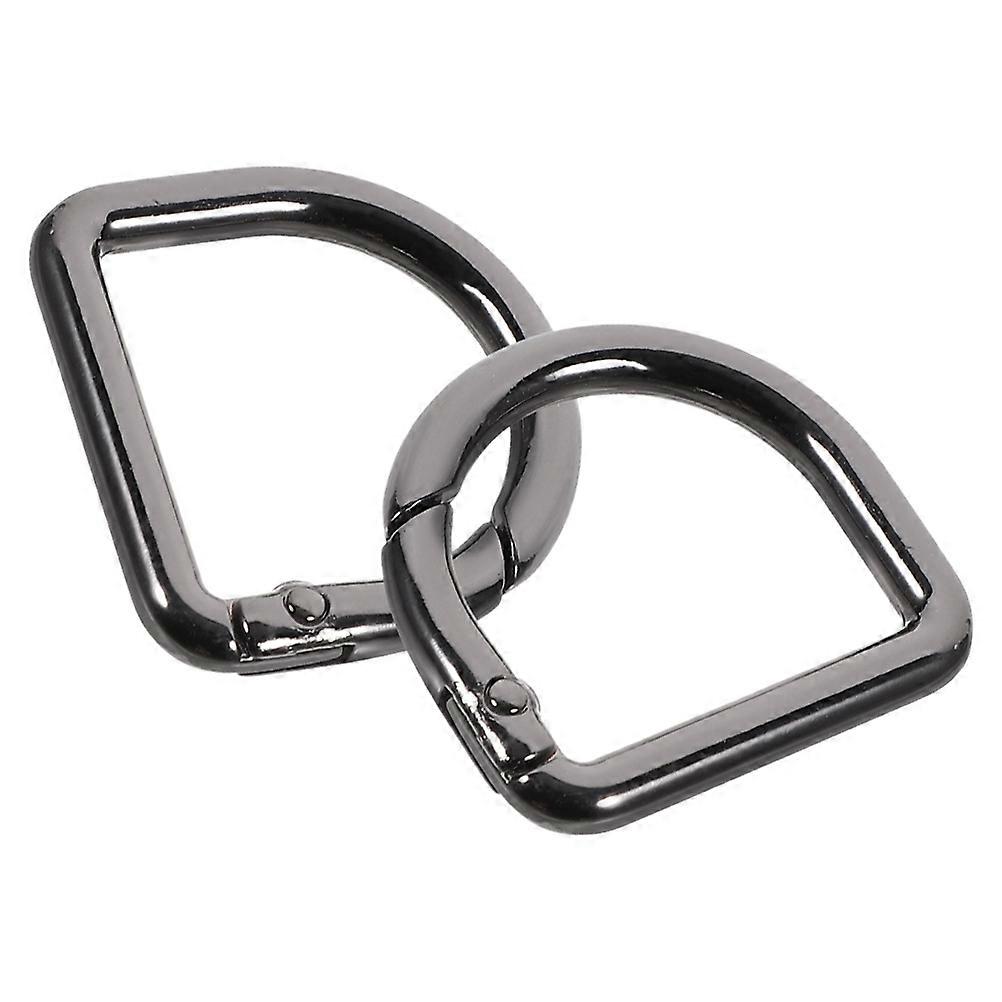 2Pcs Metal Spring Clasp D Shape Snap Clip Hook Spring Keyring Buckles Replacement
