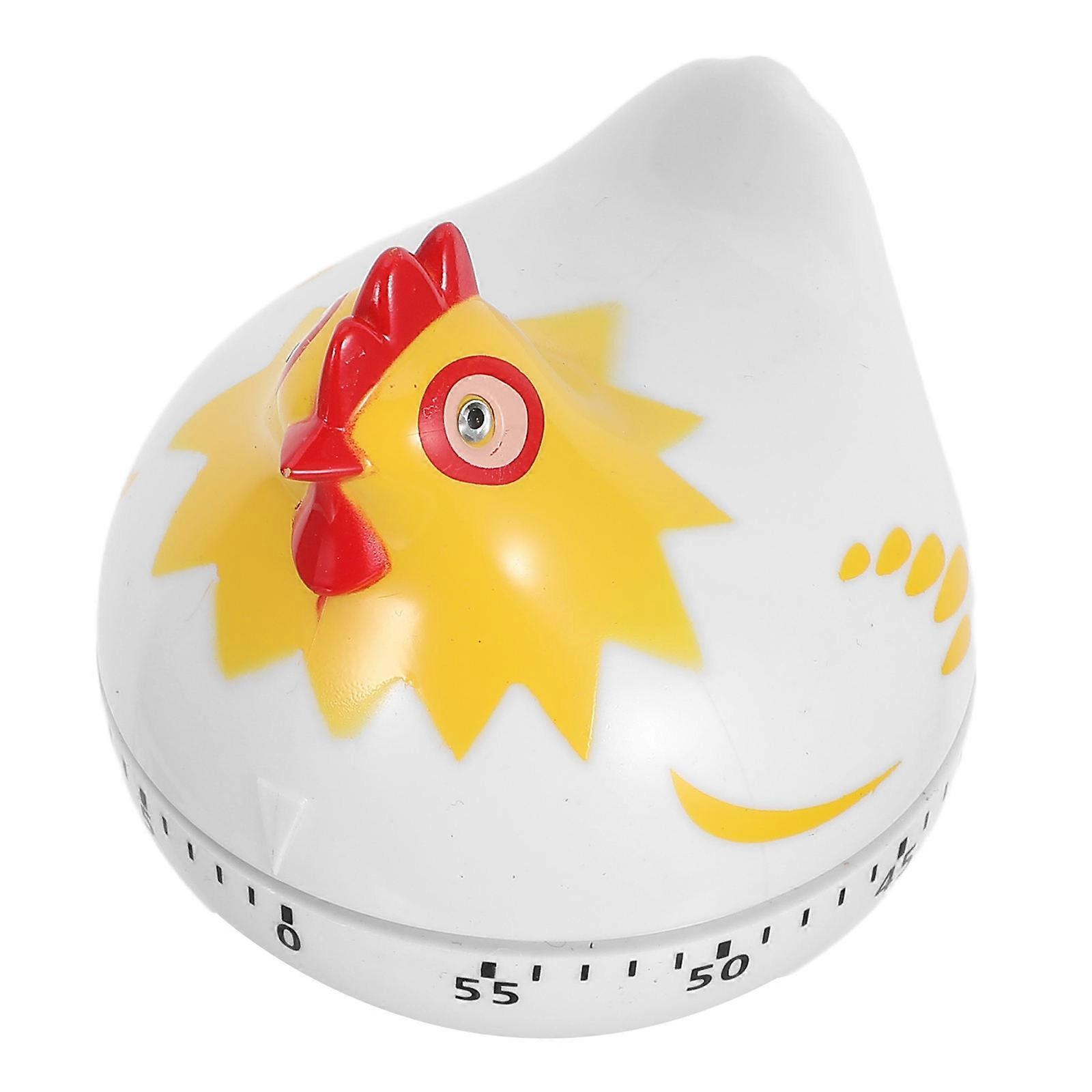 Hen Timer Mechanical Funny Creative Practical Kitchen Baking Reminder (White)