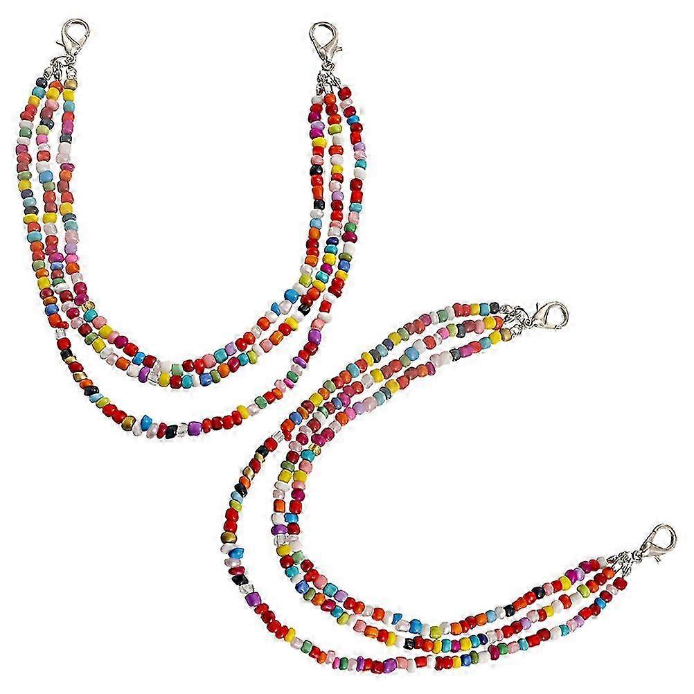 Beaded Multi-Layer Shoe Chains Shoe Charm Chains for Decoration 1Pair