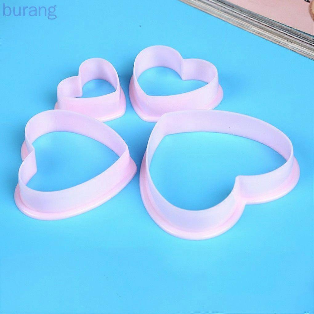 4-piece plastic heart-shaped pattern cutting mold set, cookie cutter set, cake cutter, baking tools