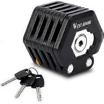West Biking Folding Bike Lock, Blocco della catena della bici, Acciaio legato per impieghi gravosi, Serratura pieghevole per bicicletta con staffa di montaggio, Sicurezza forte antifurto, Con