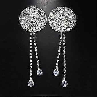 Nipple Pasties Sticker- Chest Covers with Tassel Breast Patch Pad, Adhesive Invisible Bra