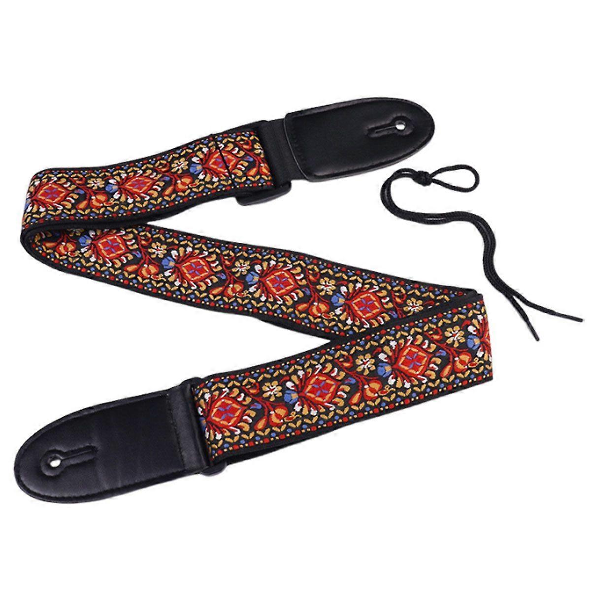 Adjustable Guitar Strap, Premium Leather Ends With Secure Locking Mechanism