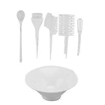 Kit de tintura de cabelo com pente para coloração, 6 peças, branco.