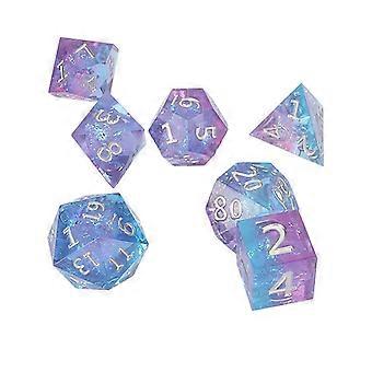 7PCS Multi-sided Resin Dice Set with Incisive Edges, Clear Numbers, Compatible with Desktop Games