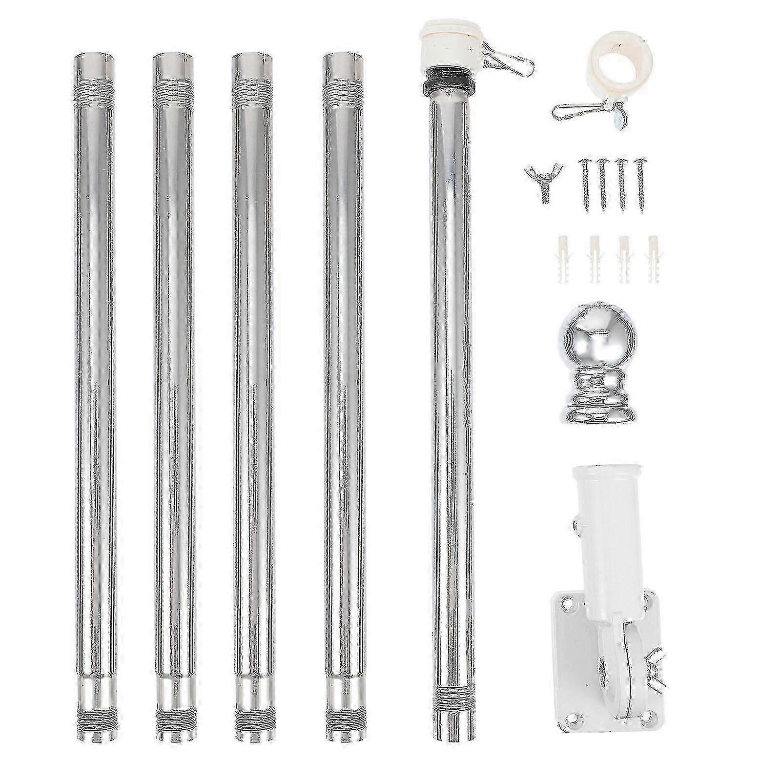 Stainless Steel Base Telescoping Flagpole Compatible with Outdoor Use