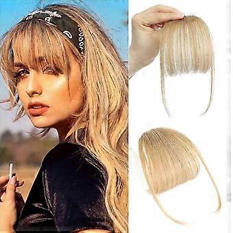 Bangs Hair Clip in Bangs, Real Human Hair Extensions Wispy Bangs Clip on Air Bangs for Women Hairpieces Curved Bang [MI]