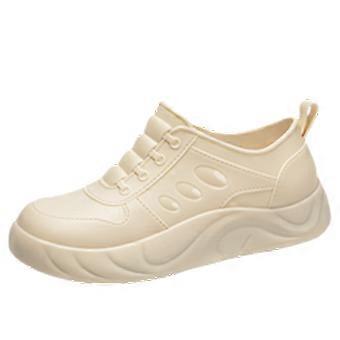 Women's Kitchen Work Shoes, Slip-Resistant PVC Rain Boots, Heightening Short Tube Boots for Outdoor Wear