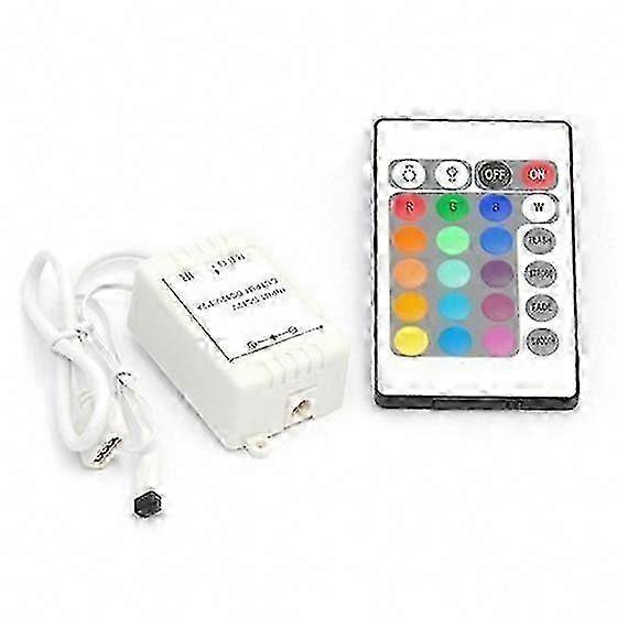 24 Button Wireless RGB LED Light Controller with IR Remote compatible with 12v Dimmer