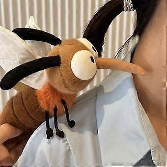 Cute Big Eyes Mosquito Plush Stuffed Toy 22cm Soft Fluffy Funny Animal Doll for Children Birthday Gift Bed Decoration