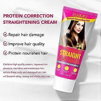 Hair Straightening Cream Protein Straightening Cream Leave-In Straightening Cream Smooths Frizzy Split Ends Repair Damaged Hair 60 ml-jry