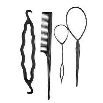 4Pcs Hair Twist Styling Clip Stick Pin Bun Braid Maker Kit de acessórios de cabelo DIY Hair Style Tool