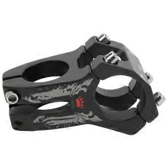 Attacco manubrio per mountain bike, leggero, in lega di alluminio, cavo, con design curvo a "lama", diametro 31,8 mm, manubrio corto, colore nero, ideale per ciclismo.