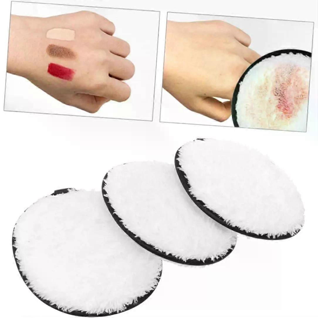 Washable Make up Remover Pads 3Pcs Oval Microfiber White