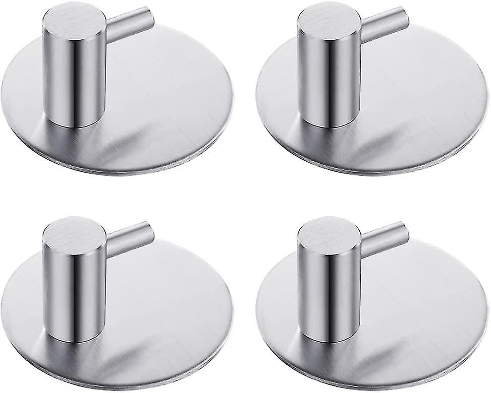 4 Pack Rustproof Stainless Steel Stick On Hooks Self Adhesive , Waterproof Strong Bonding