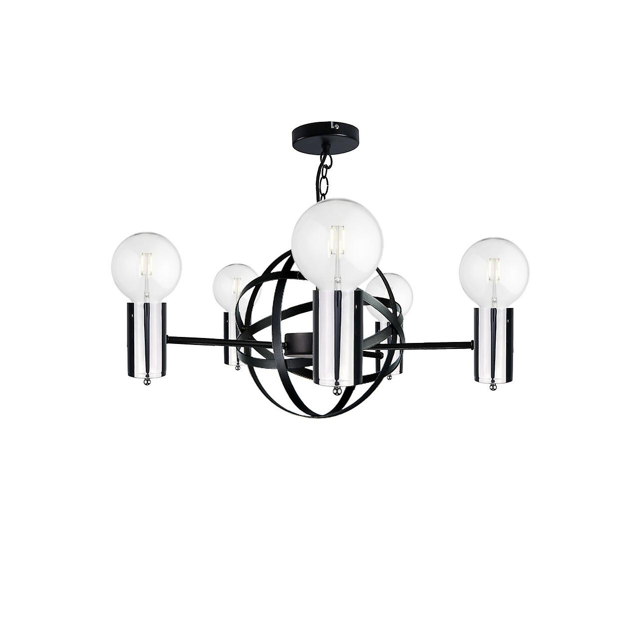 Solar Pendant Ceiling Light Black, Silver, 60cm, 5x E27