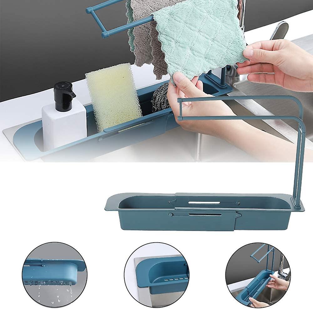Porte-chiffons Et éponges Pour évier De Cuisine - Support Acier Au Carbone Noir (23x9x10 Cm) - Ventilé, Incliné, Accroche Au Mur