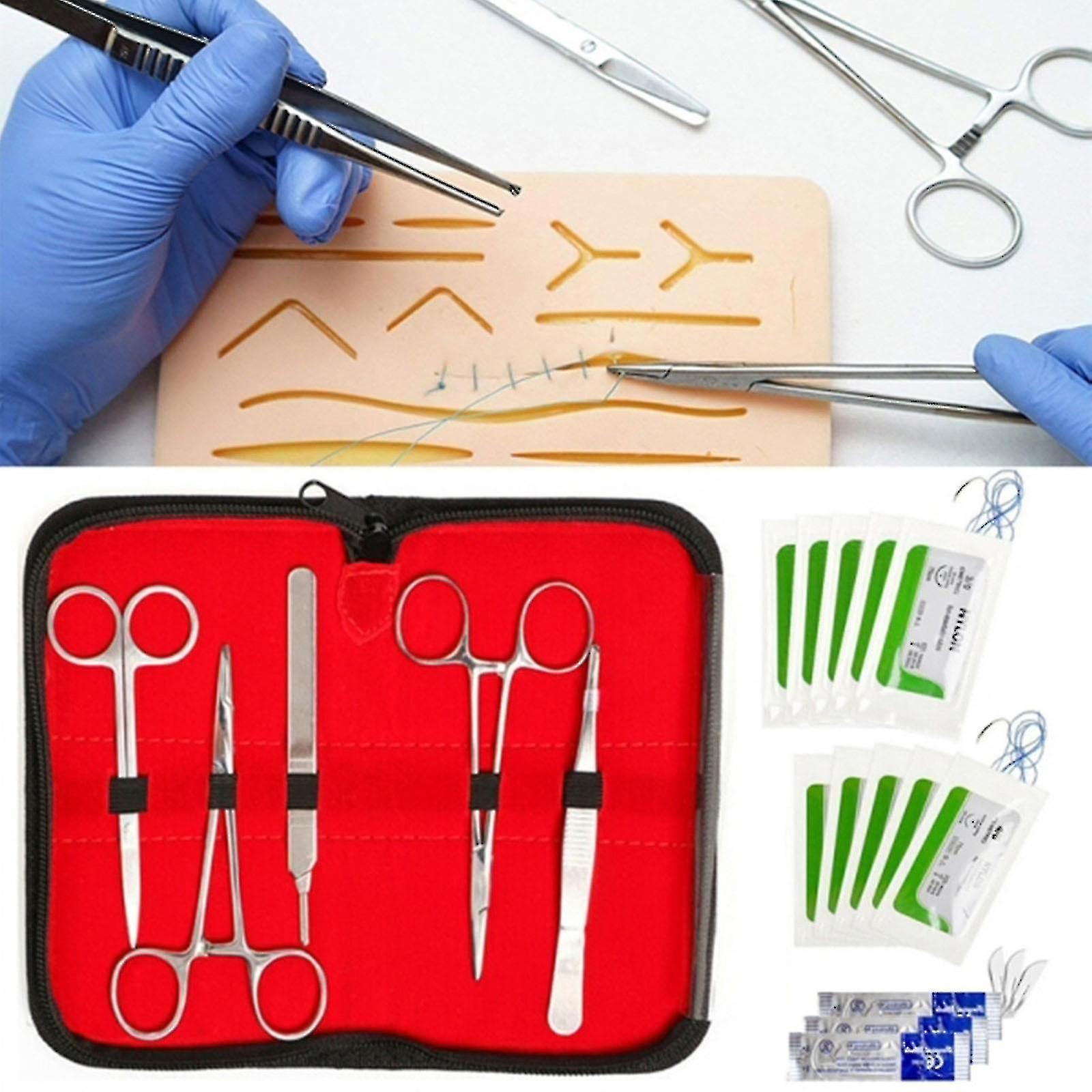 Suture Practice Kit Suturing Human Skin Medic Al Silicone Training Pad Tool Kits(kui)