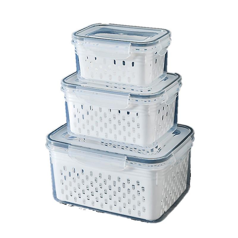 3pcs Durable Refrigerator Food Fresh Boxes, Stackable (s,m,l Models)