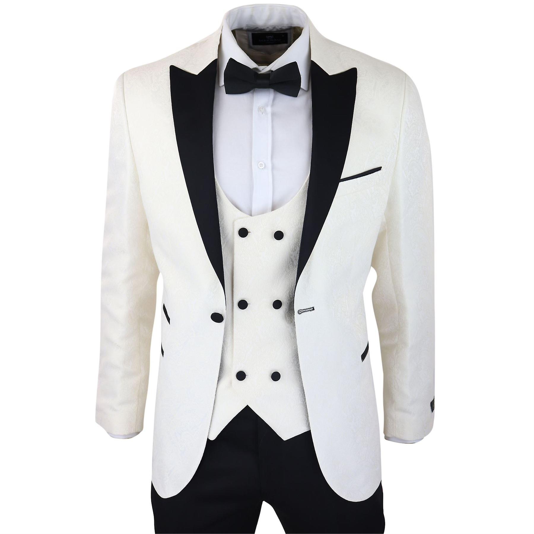 Men's Paisley Tuxedo Blazer And Waistcoat Brocade Dinner Jacket