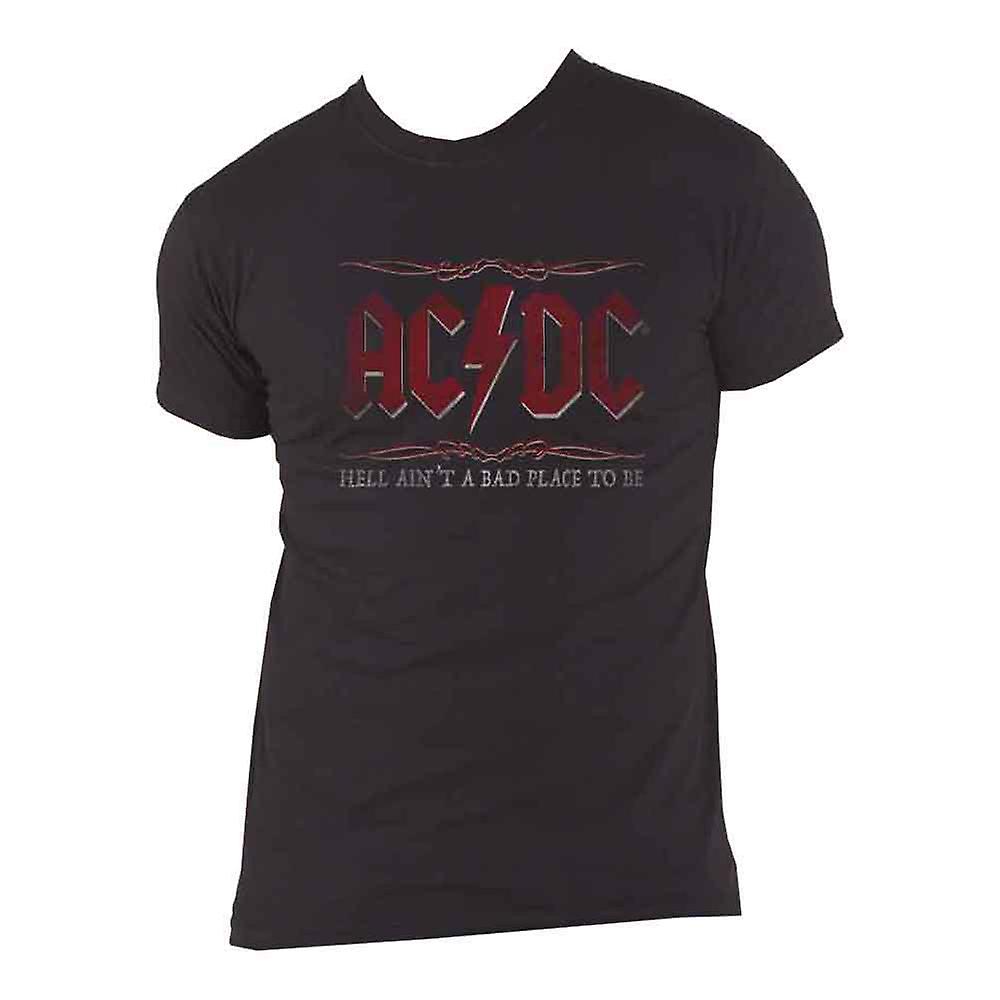 T-shirt Officiel AC/DC Hell Ain't A Bad Place - Homme/Unisexe, Noir, 100% Coton, Neuf Avec étiquette