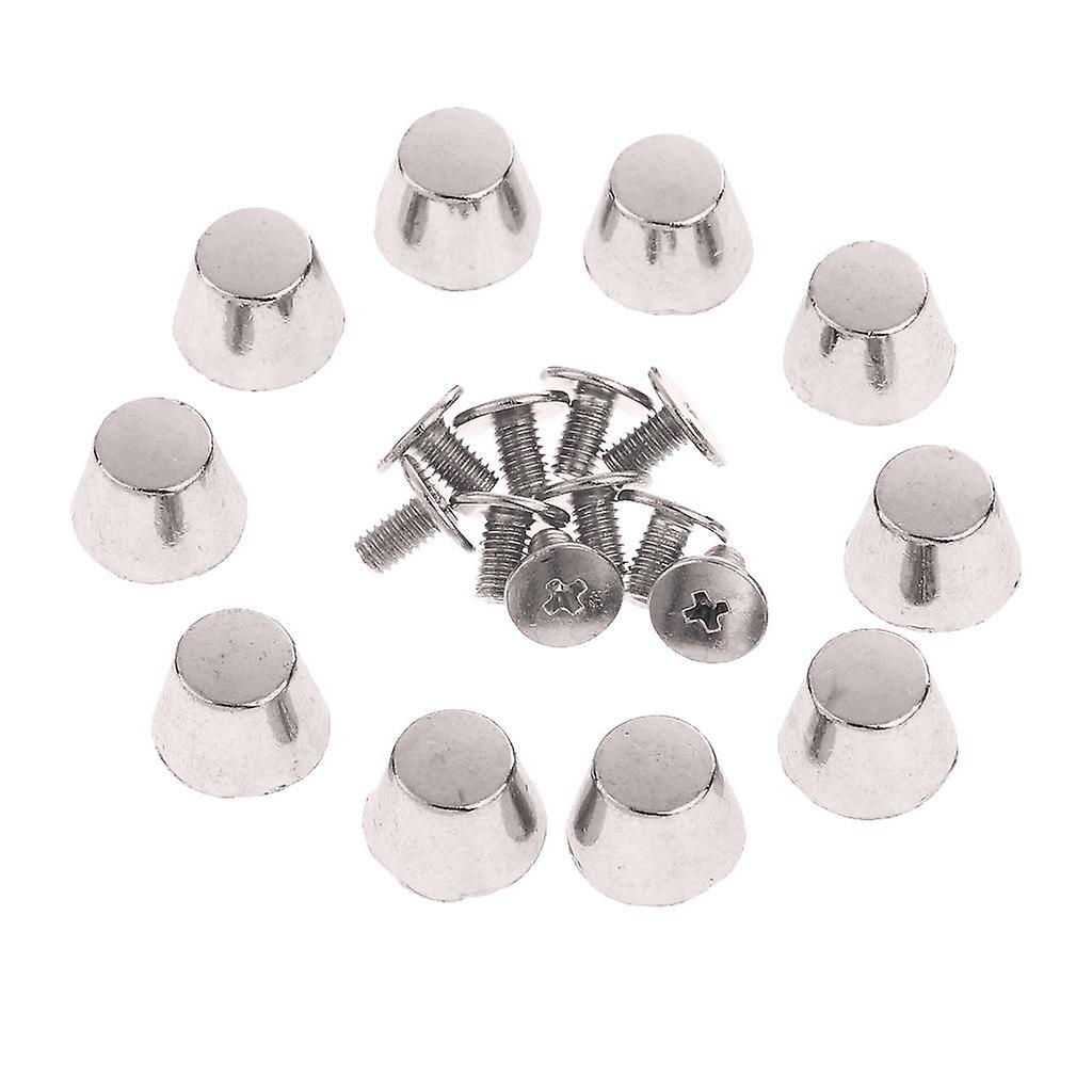 10 Pieces Bucket Shape Rivets Studs Spikes for Leather Craft 10mm Silver