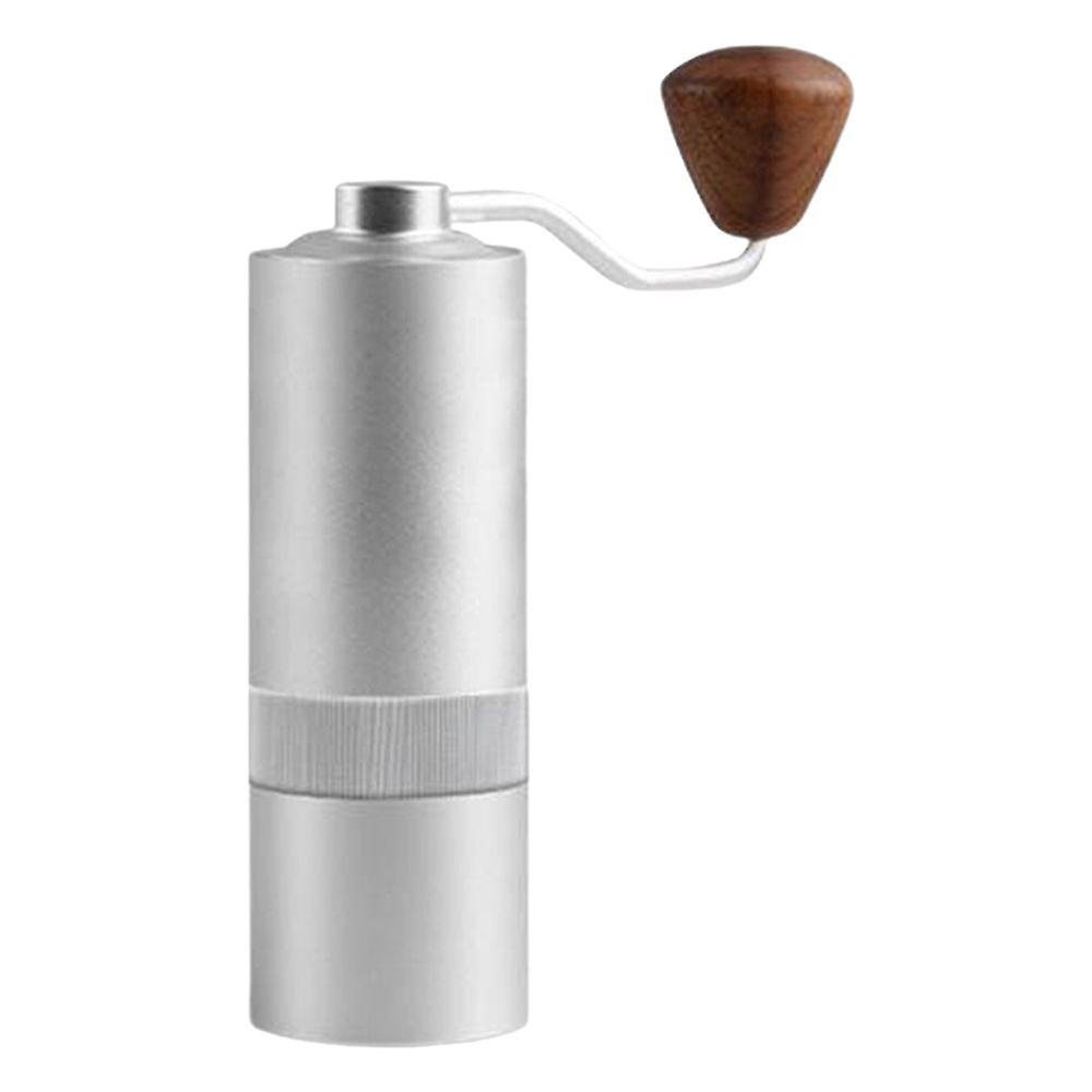 Manual Hand Coffee Grinder Machine Stainless Steel Burr Compact Durable Silver