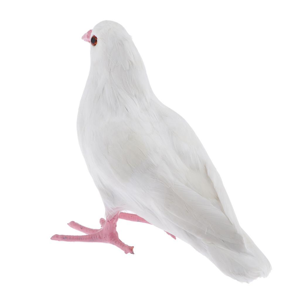 Simulation Pink Leg Pigeon Model Figure Educational Toy Decor Standing