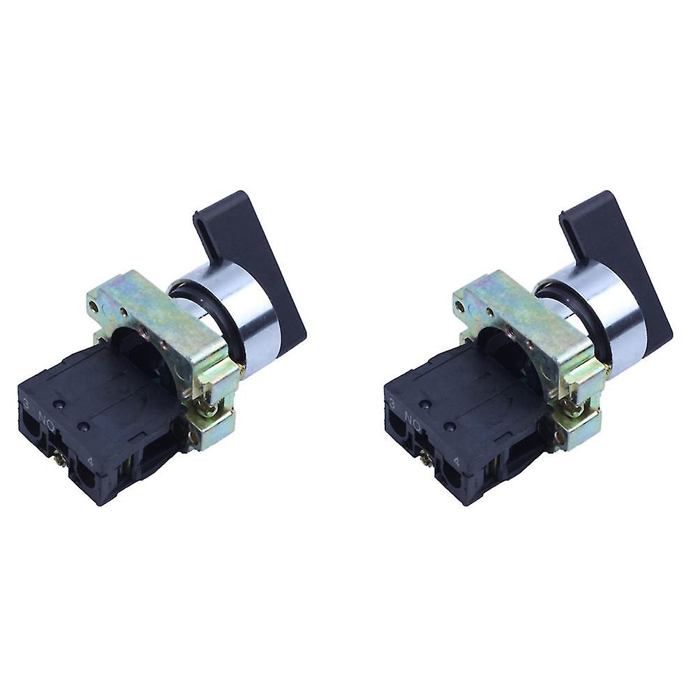 2x Ac 240v 3a No Spst Black Cap 2 Position Selector Latching Switch