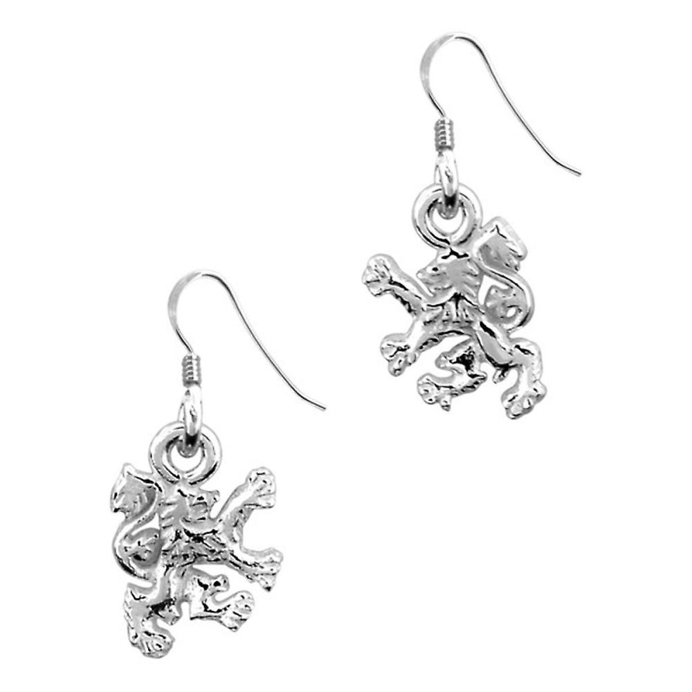 Scottish Lion Rampant Drop Style Pair Of Earrings