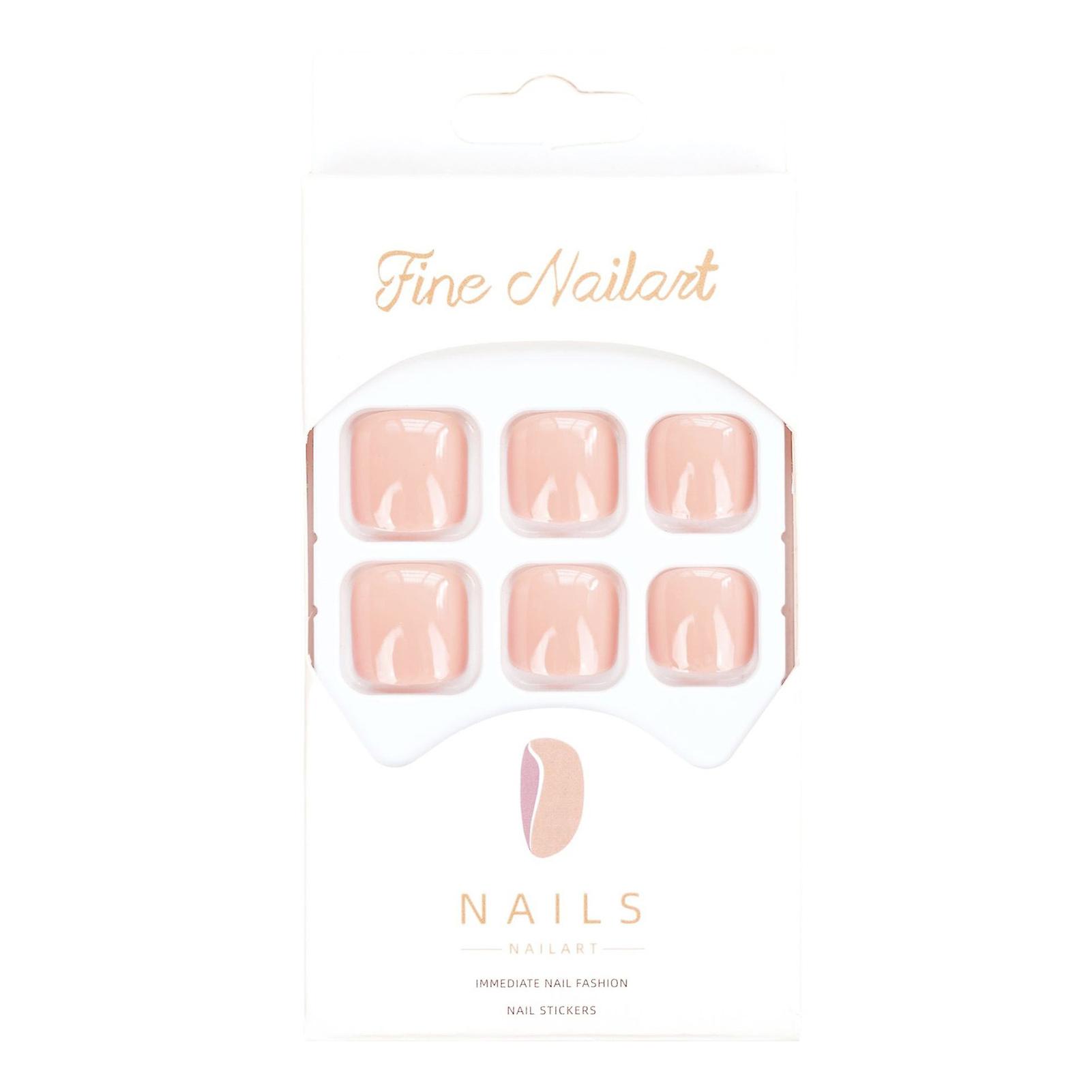 Beige Solid Color Fake Toenails Lightweight Durable False Nails