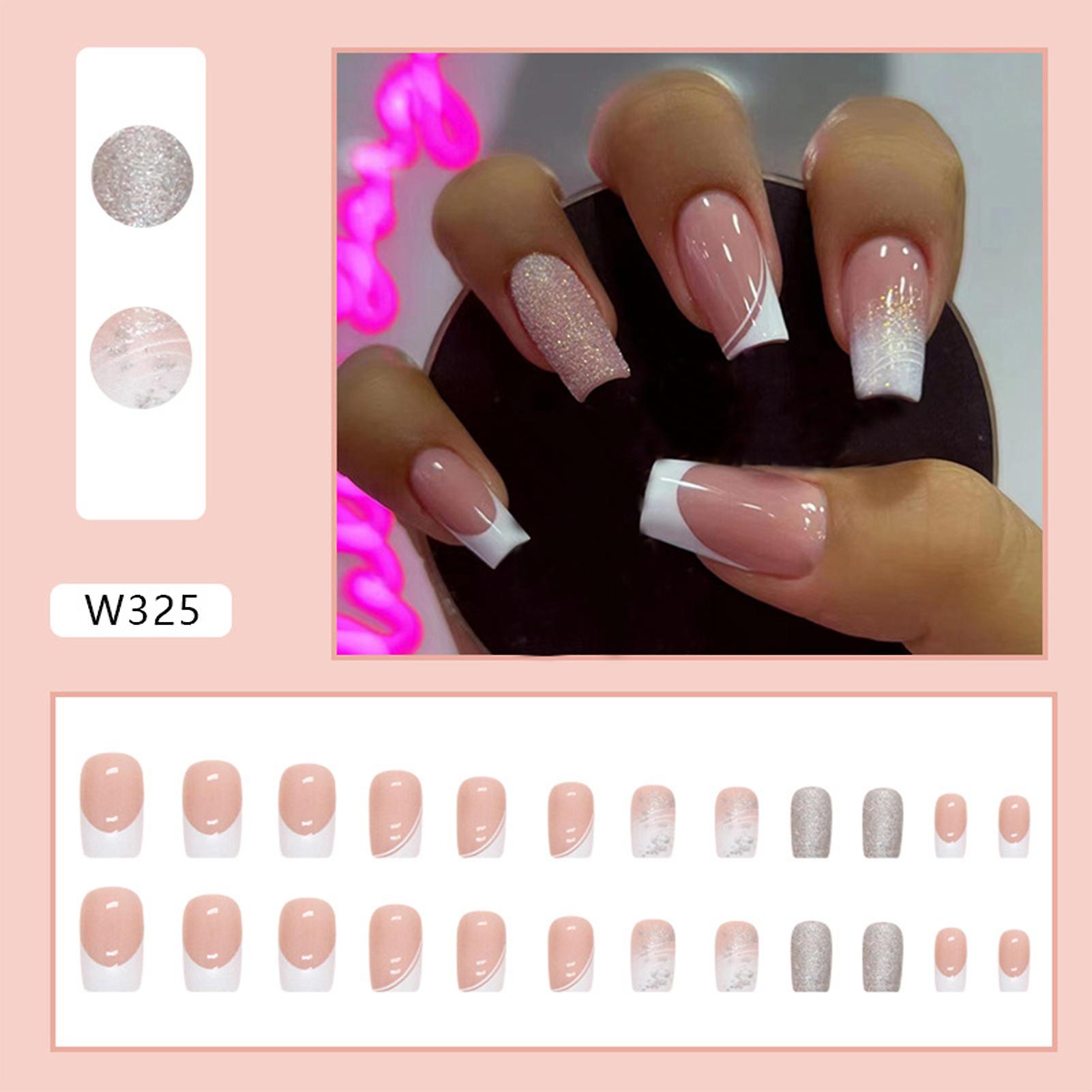 Pink Translucent Square Fake Nails Beginner Friendly Plastic False Nails