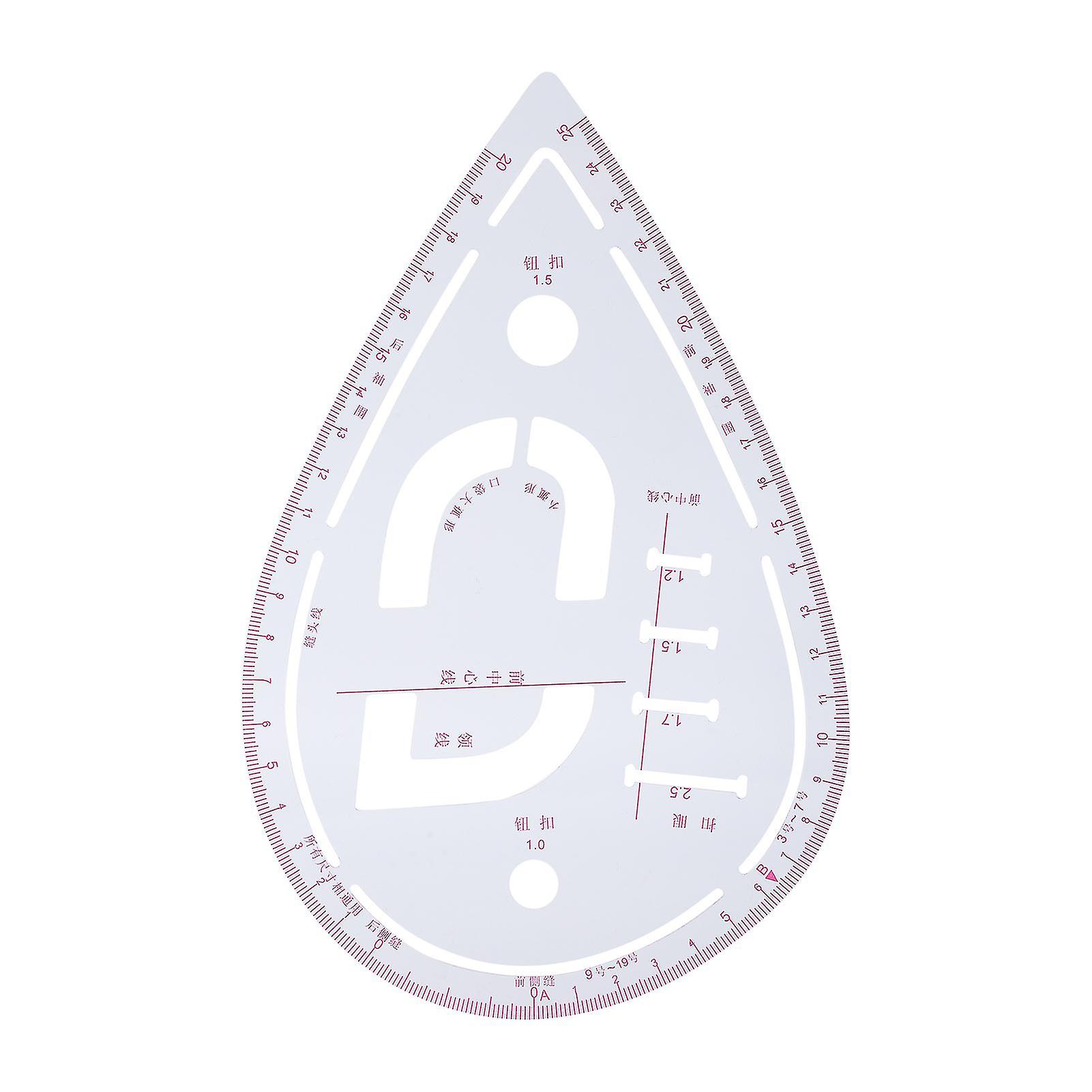 Multifunctional Sleeve Ruler Proofing Clothing Cutting Pocket Neck Circle Tracing Ruler Curve Placement Ruler 6403