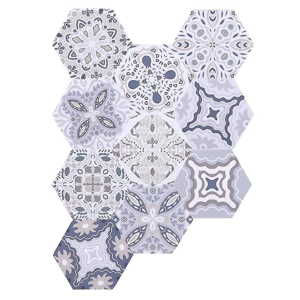 Hexagonal Pattern Tile Sticker Waterproof Non-Slip Floor Stickers Wall Decor for Bathroom Kitchen