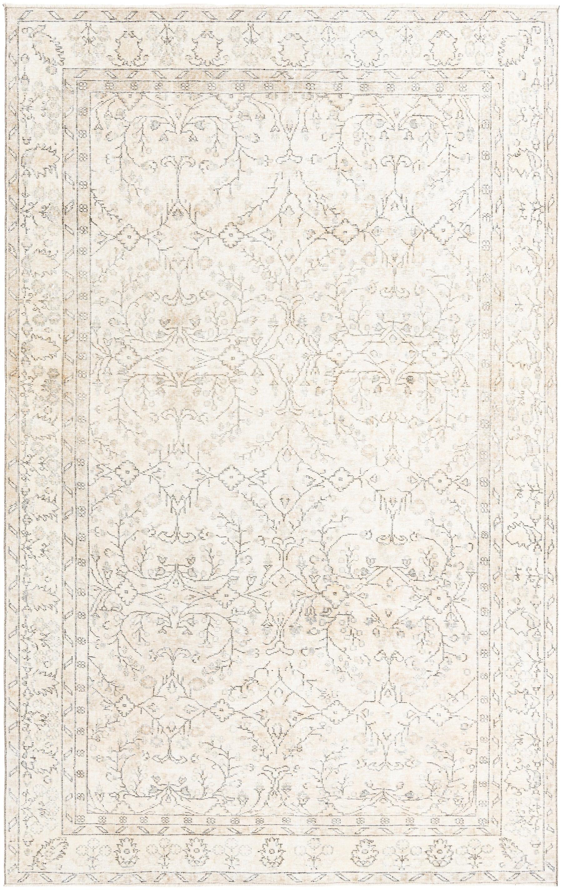 Hadorn Ultra Vintage 196x312 配米色手工制作火鸡地毯