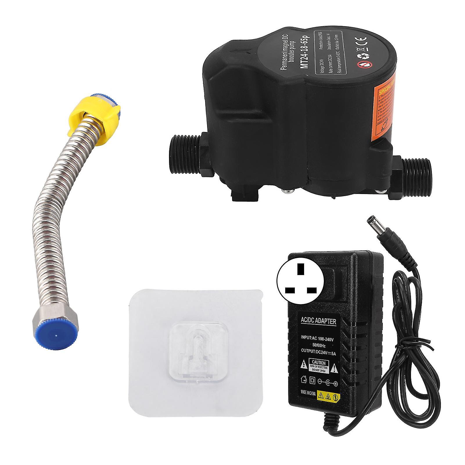 Water Pressure Booster Pump Automatic Induction Low Noise Shower Boosting Pump for Bathroom DC24V UK Plug 110‑220V
